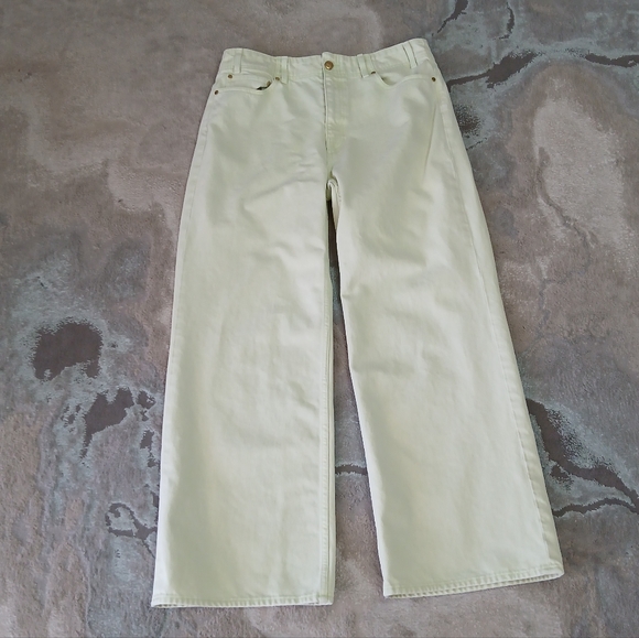 ULLA‎ JOHNSON The Elodie Pistachio Wide Leg Jeans - Picture 2 of 12